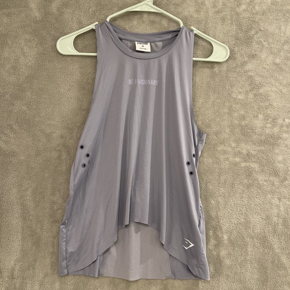 Gymshark Woman’s XS Sol Lift Tank Top Shirt Be A Visionary Blue Purp Racerback